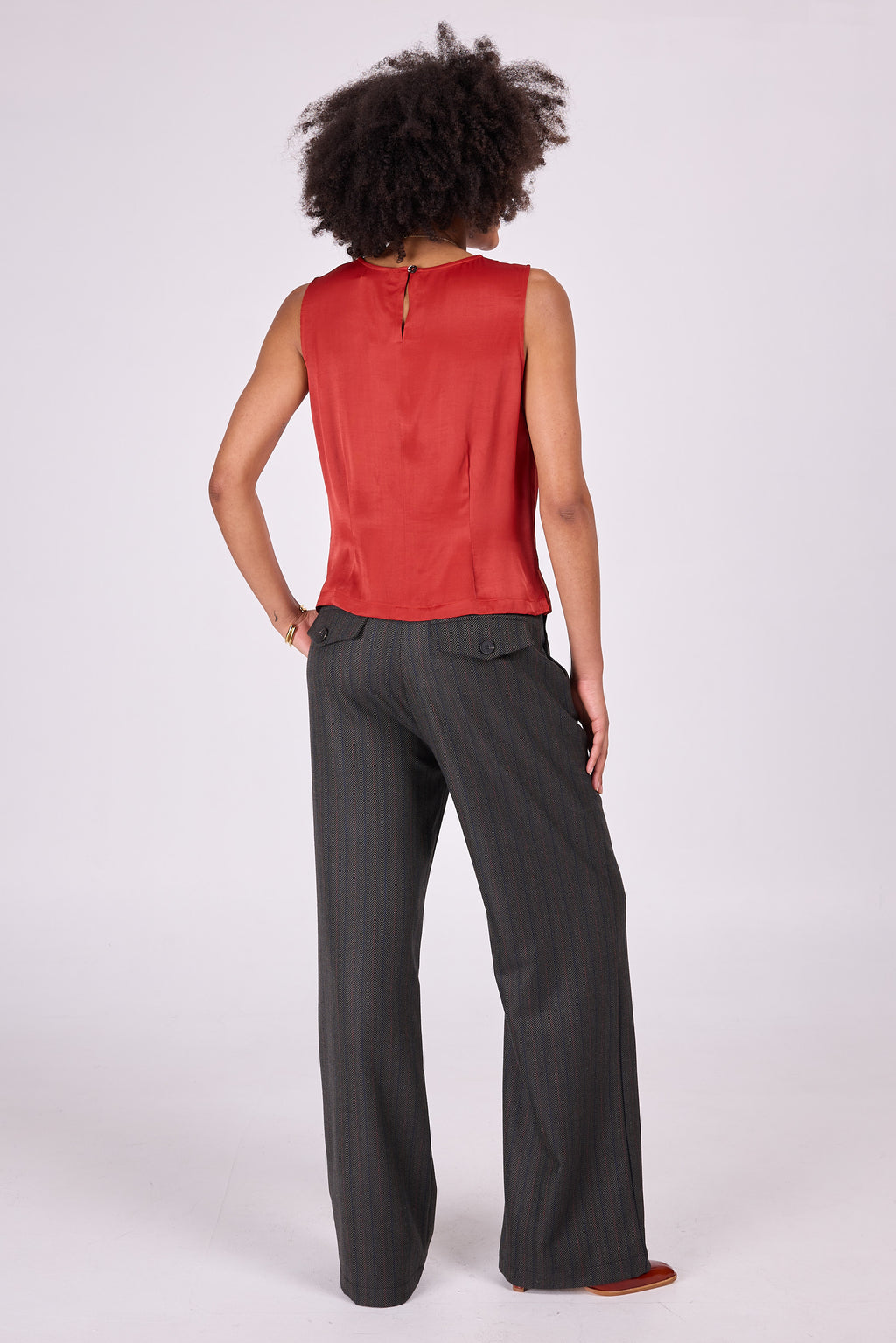 Danielle burnt orange satin top