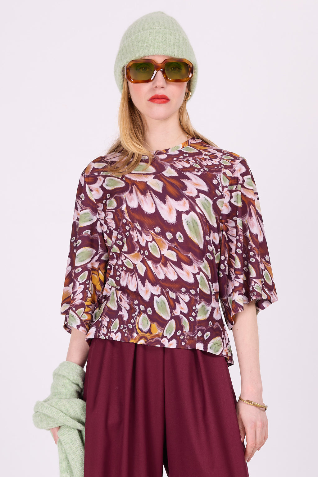 Esila T-shirt in multi aubergine wings