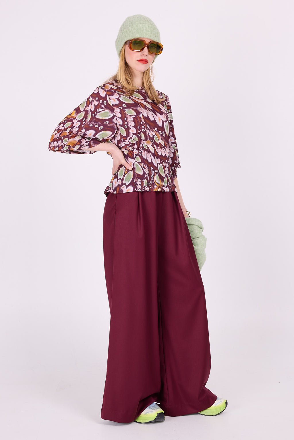 Esila T-shirt in multi aubergine wings