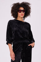 Cava black velvet sweater