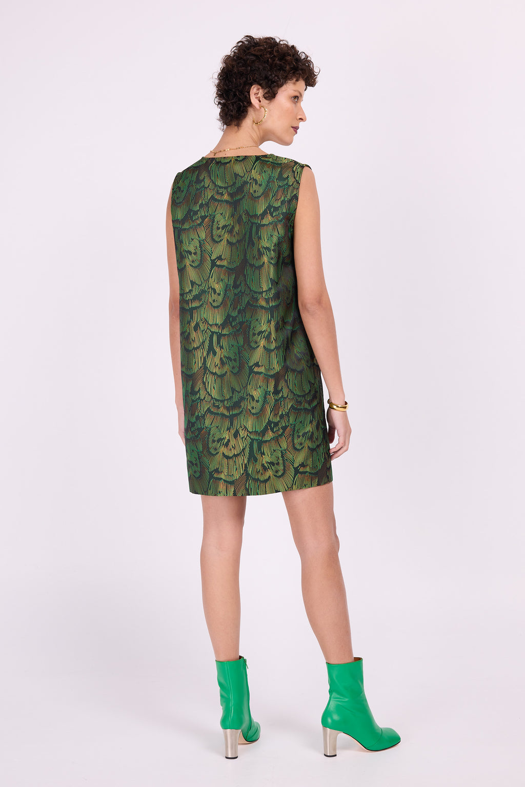 Emmy dress in green gold dragonfly