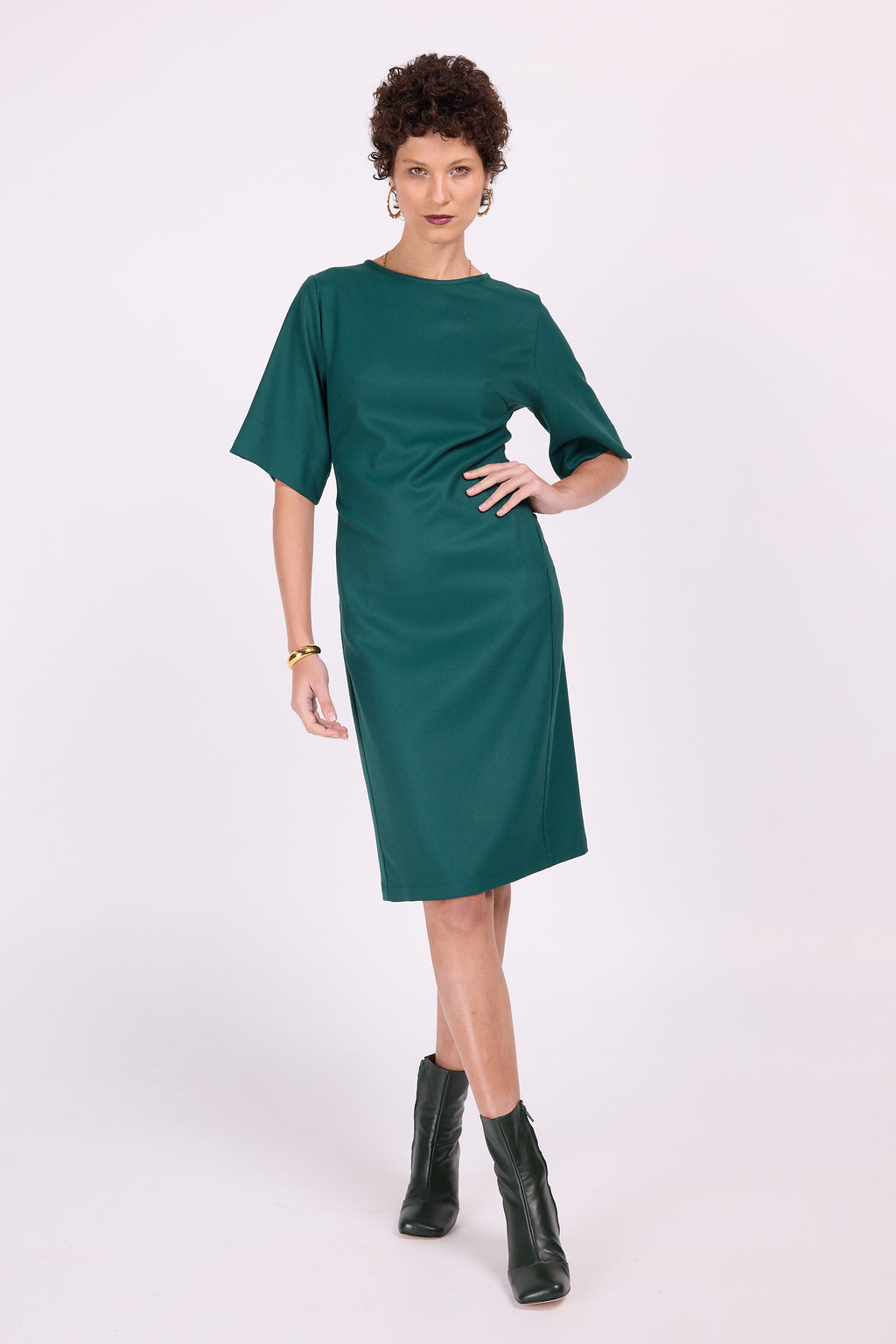 Elena evergreen dress