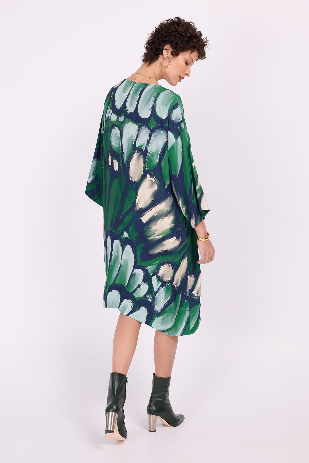 Cyrille dress in beetle green wings