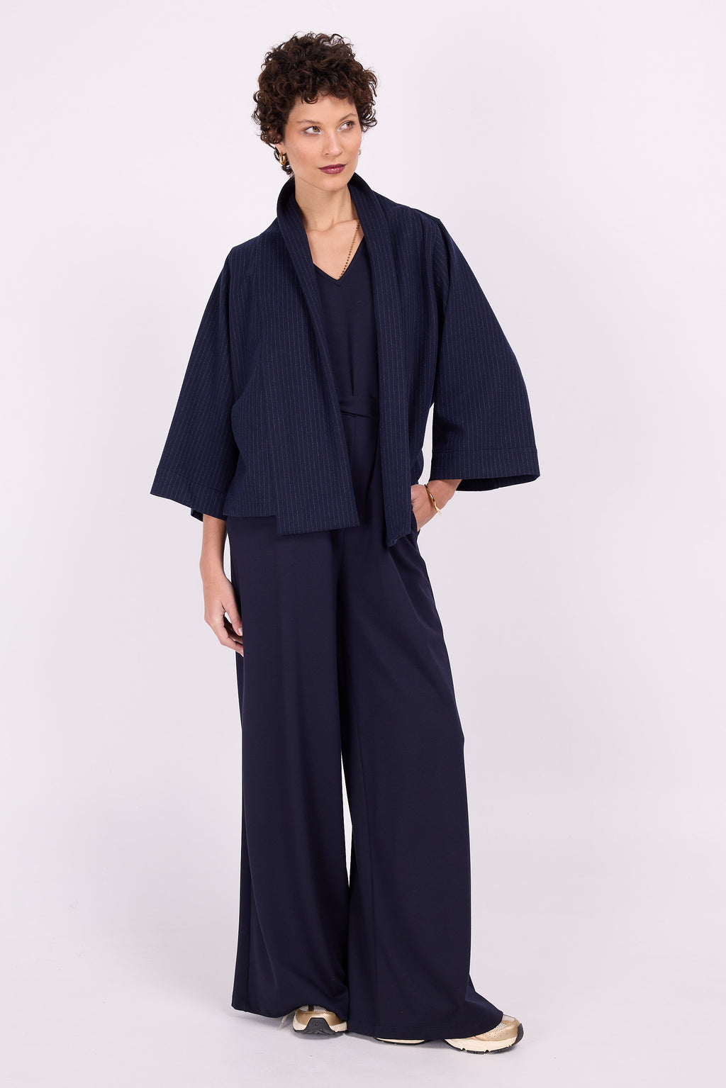 Ediz pinstripe kimono jacket