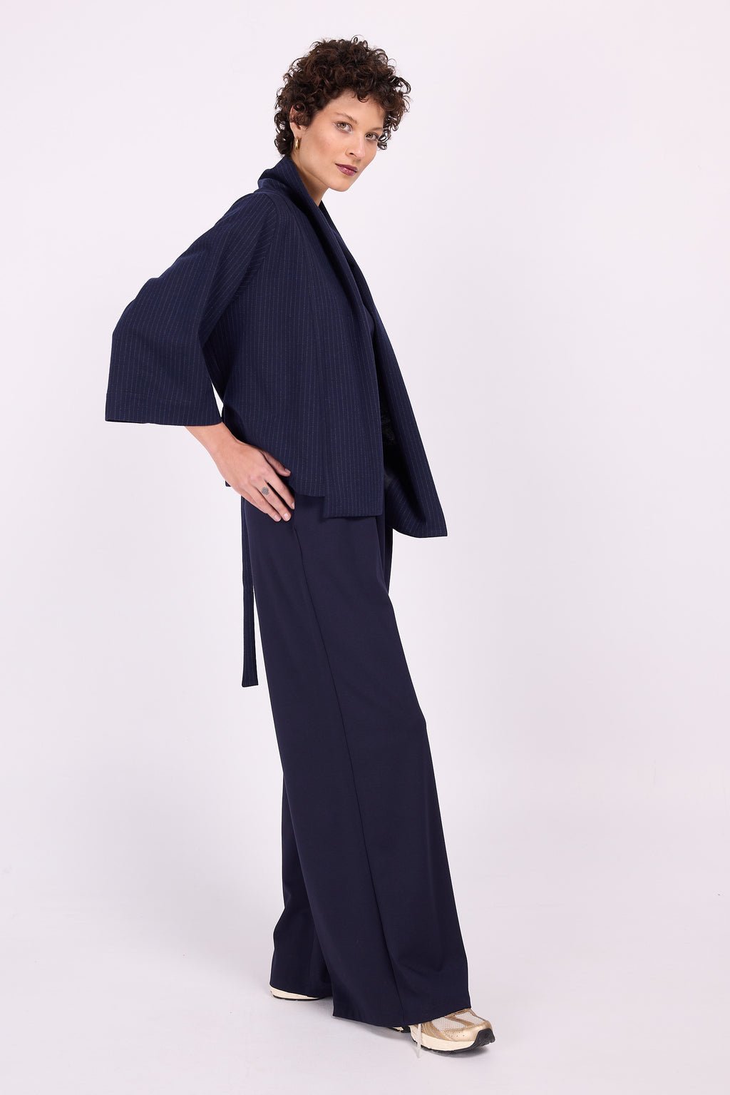 Ediz pinstripe kimono jacket