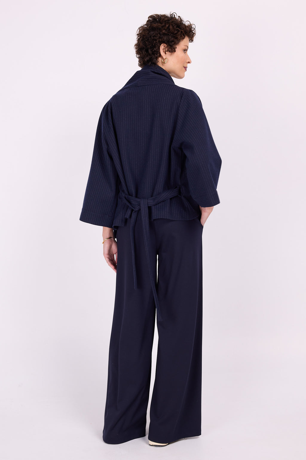 Ediz pinstripe kimono jacket