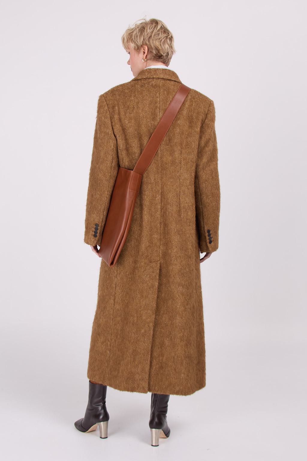 Esteban long coat in toffee