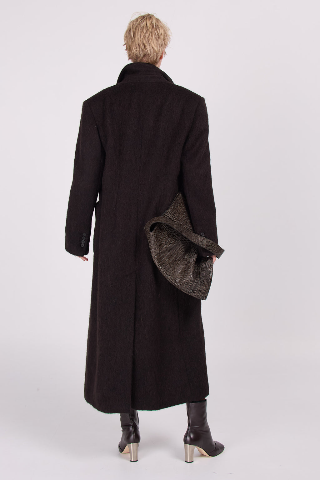 Esteban long coat in java brown