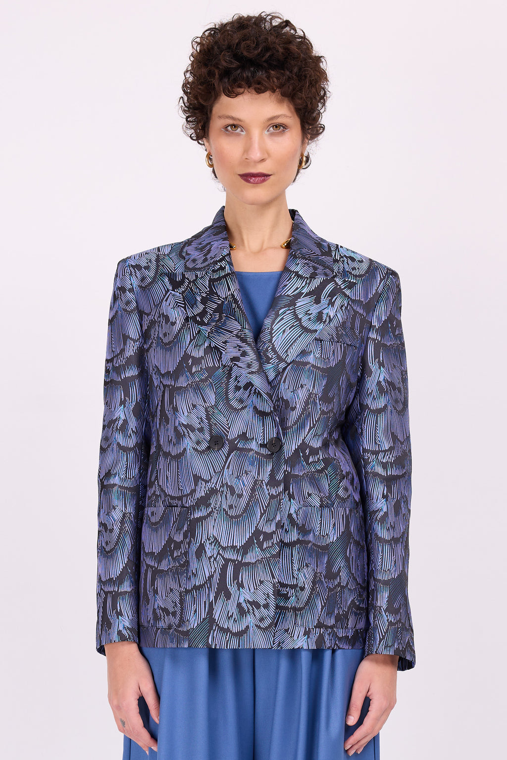 Davos blazer in blue lilac dragonfly