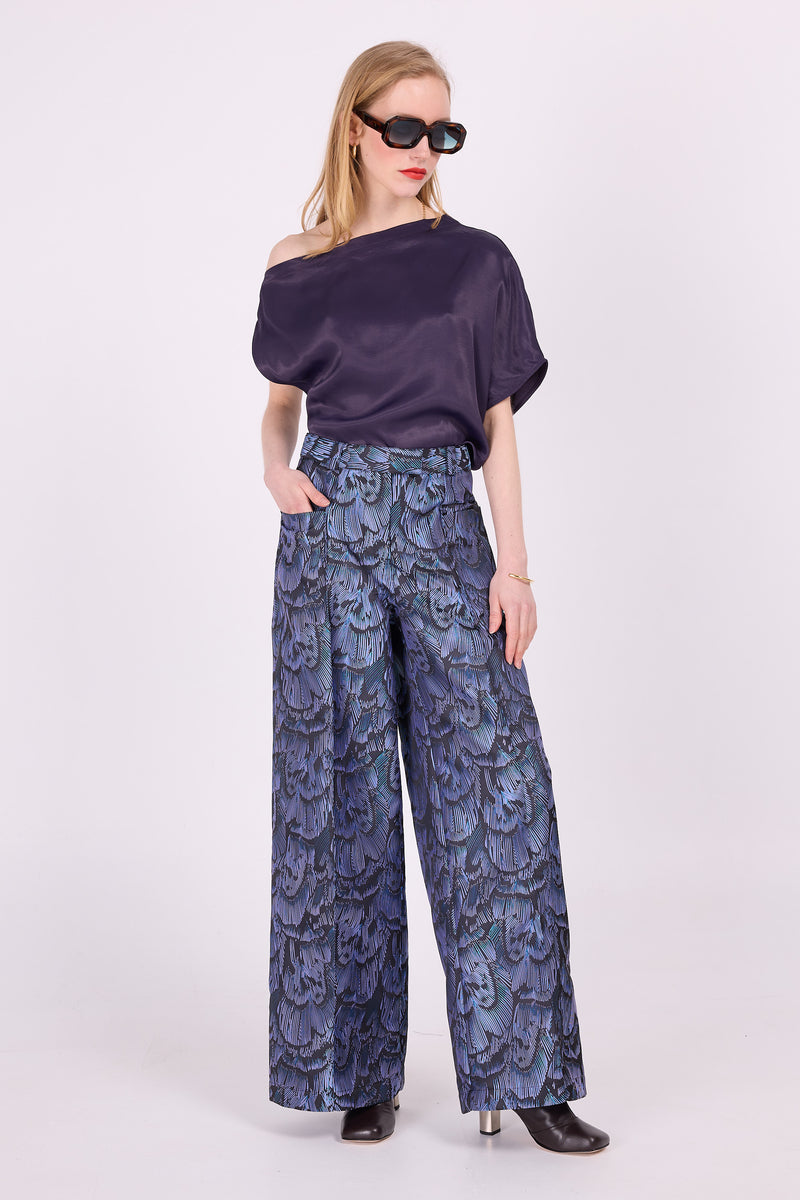 Bolivar broek in blue lilac dragonfly