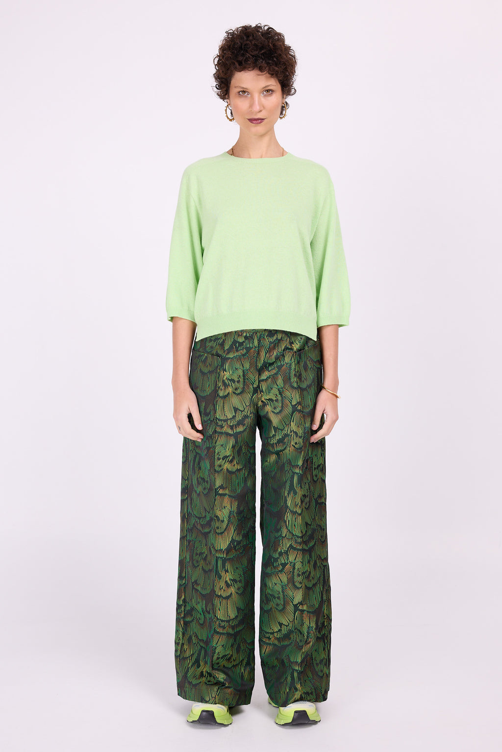 Bolivar trousers in green gold dragonfly