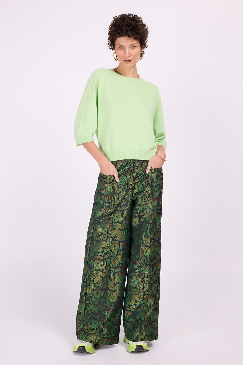 Bolivar trousers in green gold dragonfly