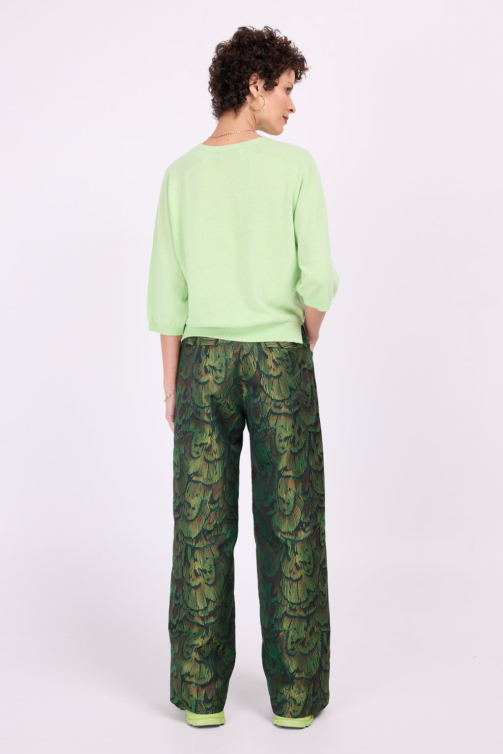 Bolivar broek in green gold dragonfly