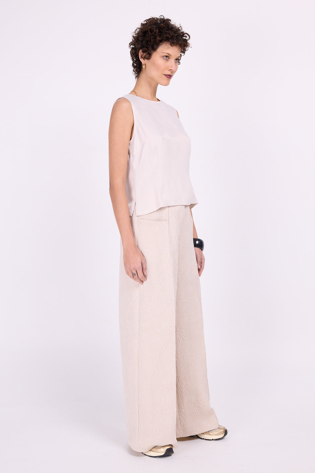 Bolivar trousers in chic creamy powder