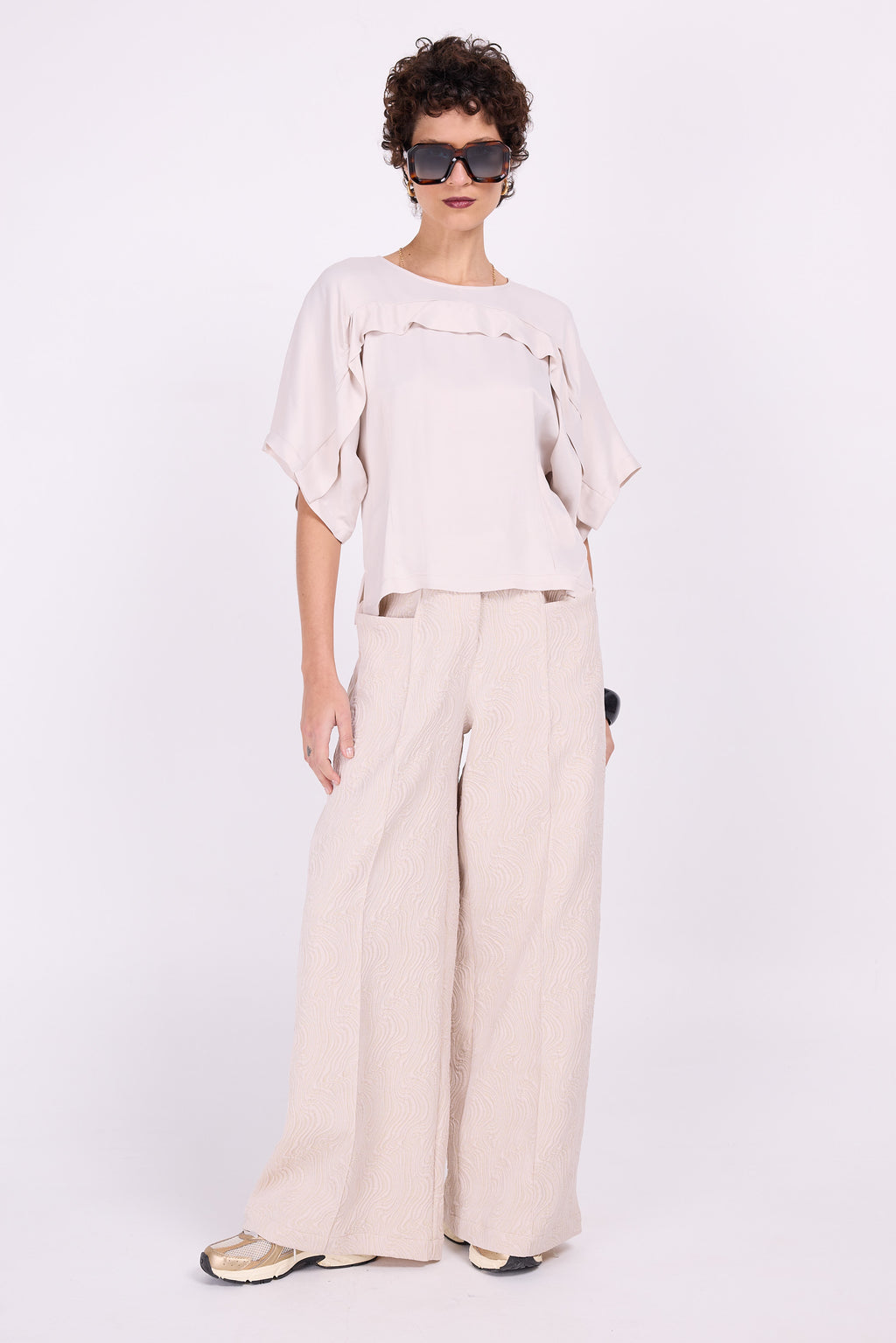 Bolivar broek in chic creamy powder