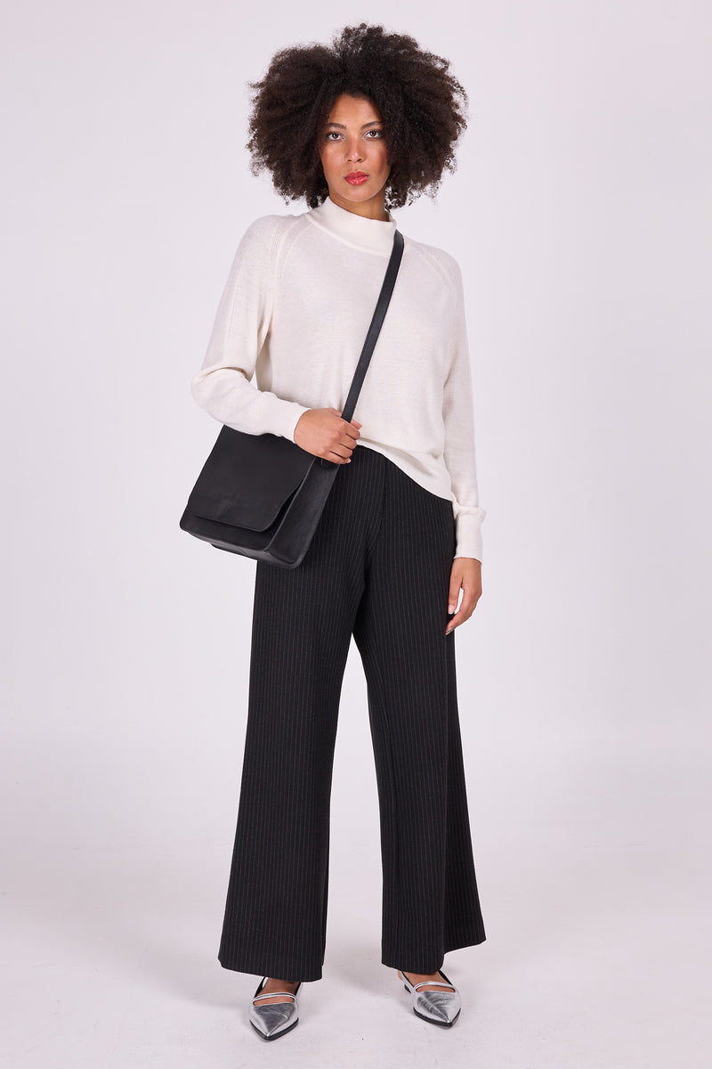 Ennio black pinstripe trousers