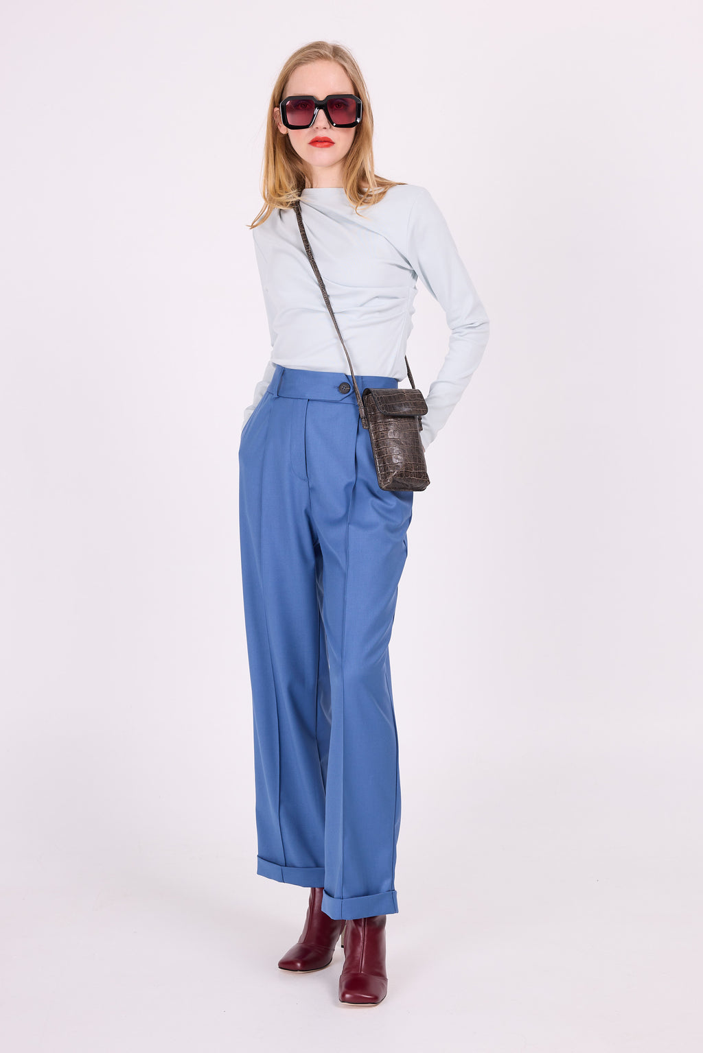 Enzo steel blue trousers