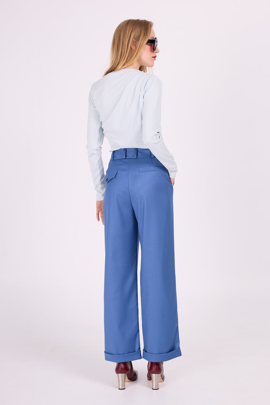 Enzo steel blue trousers