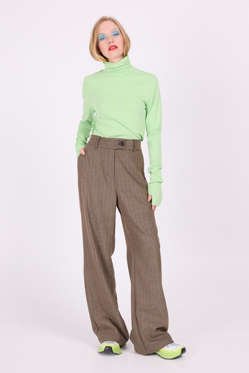 Annie trousers in coffee herringbone