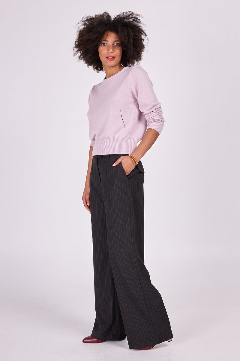 Annie trousers with pink pinstripe