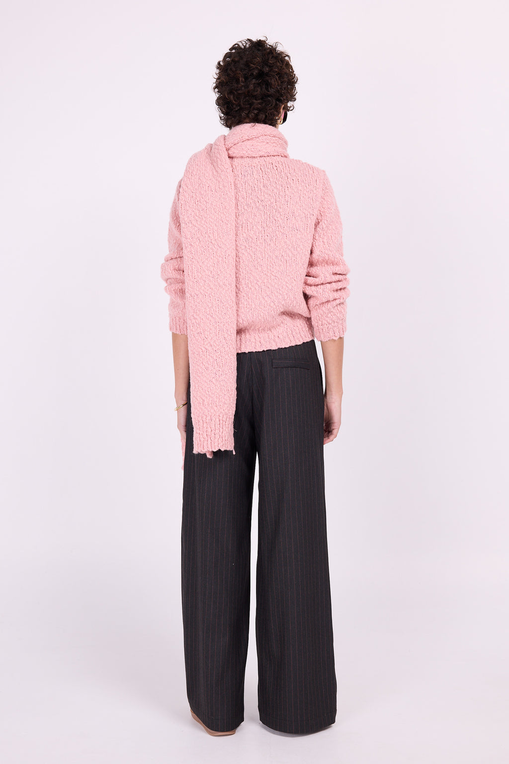 Cezar trousers with pink pinstripe