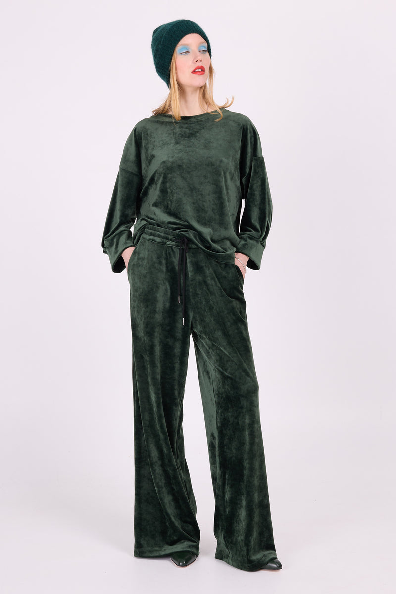 Zuka velvet trousers in sacramento green