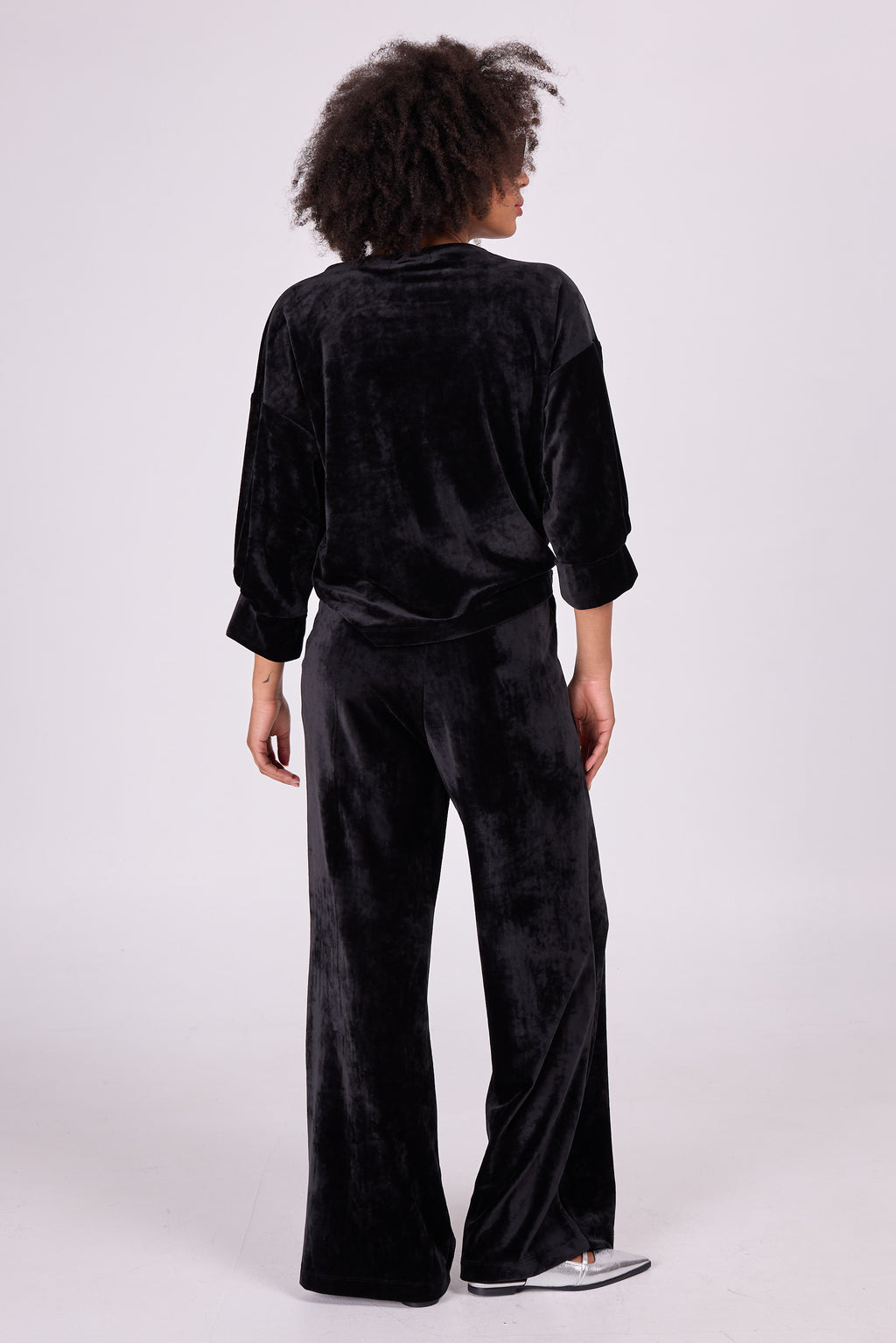 Zuka black velvet trousers