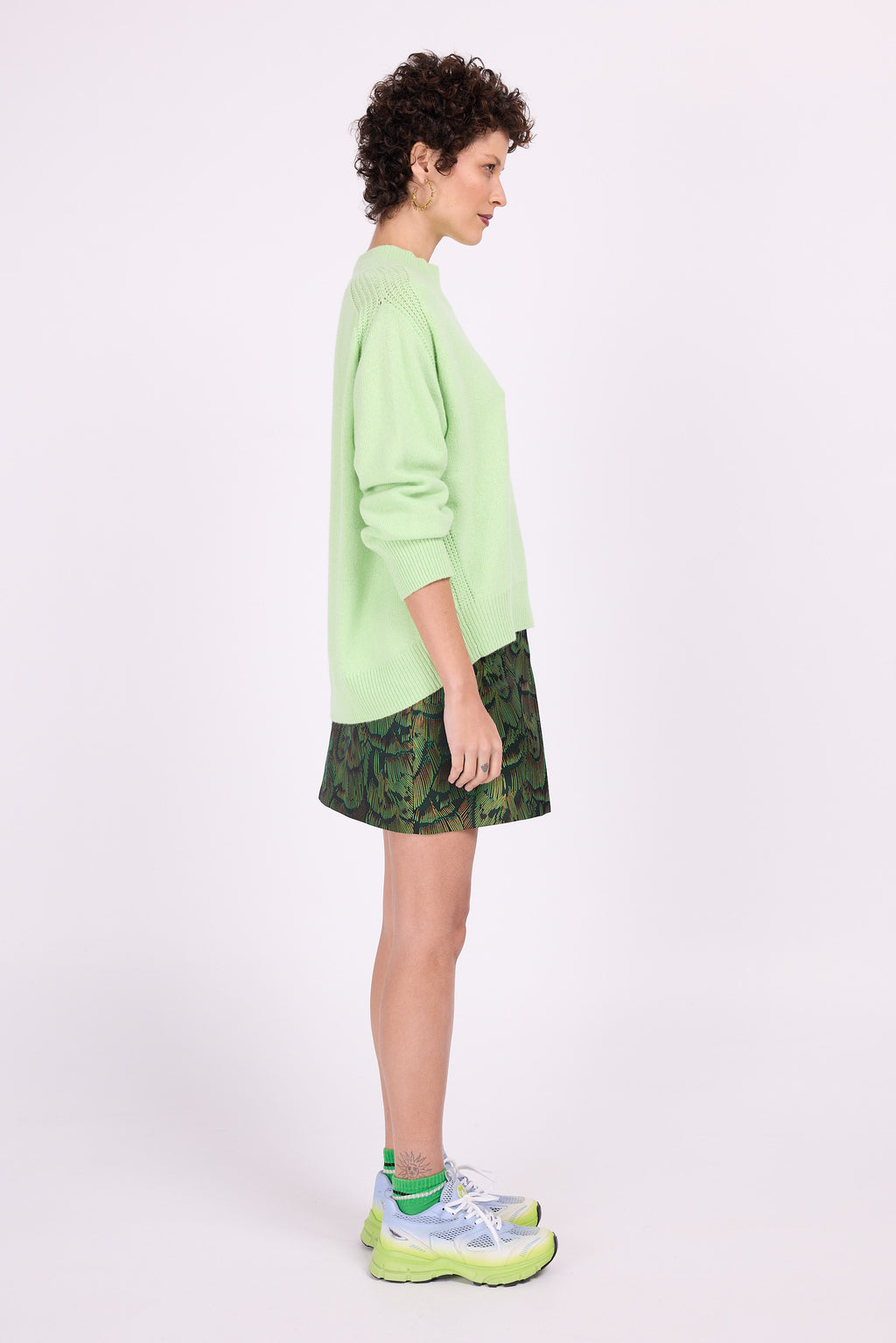 Chanel skirt in green gold dragonfly