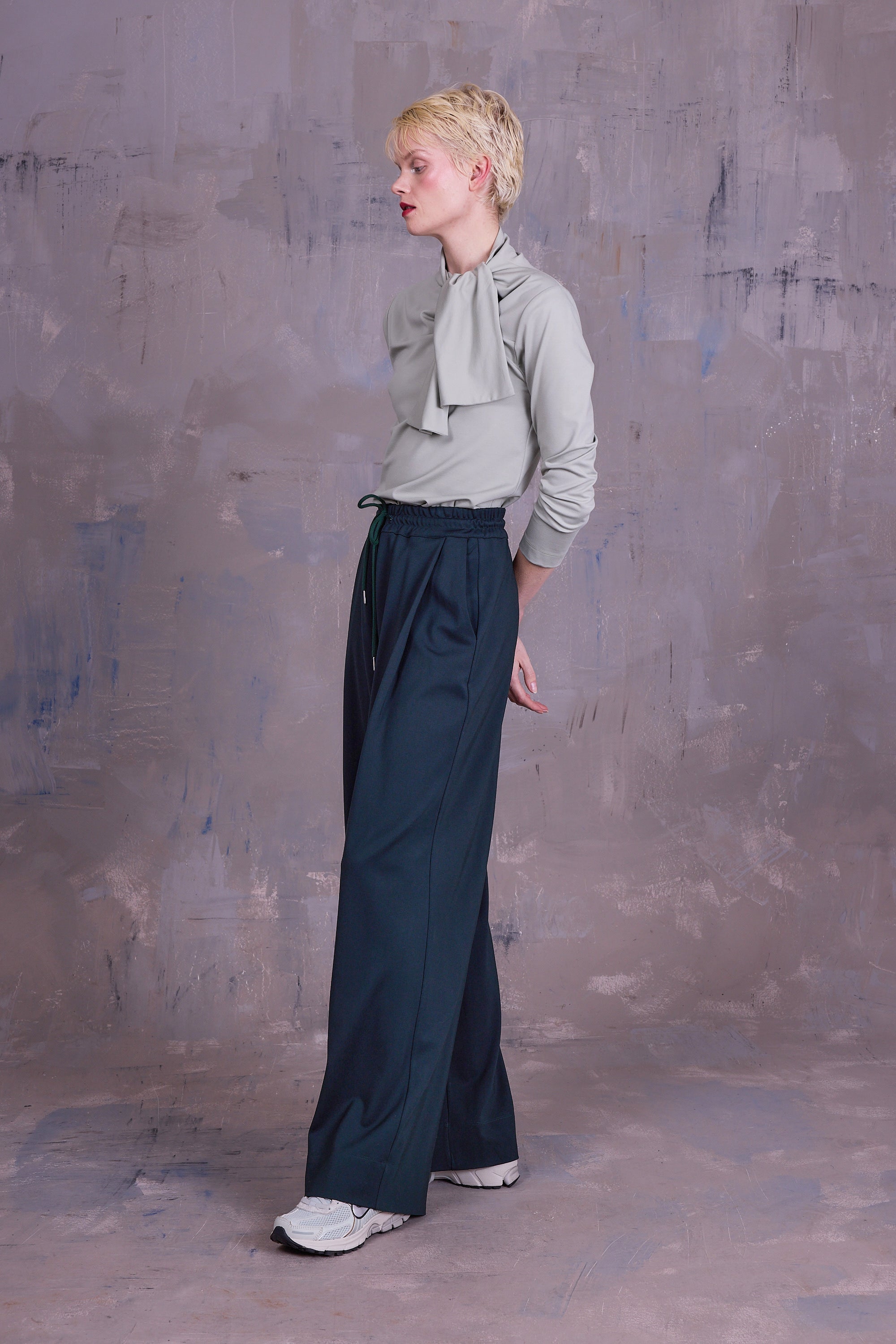 Gemma  sage T-shirt met strik