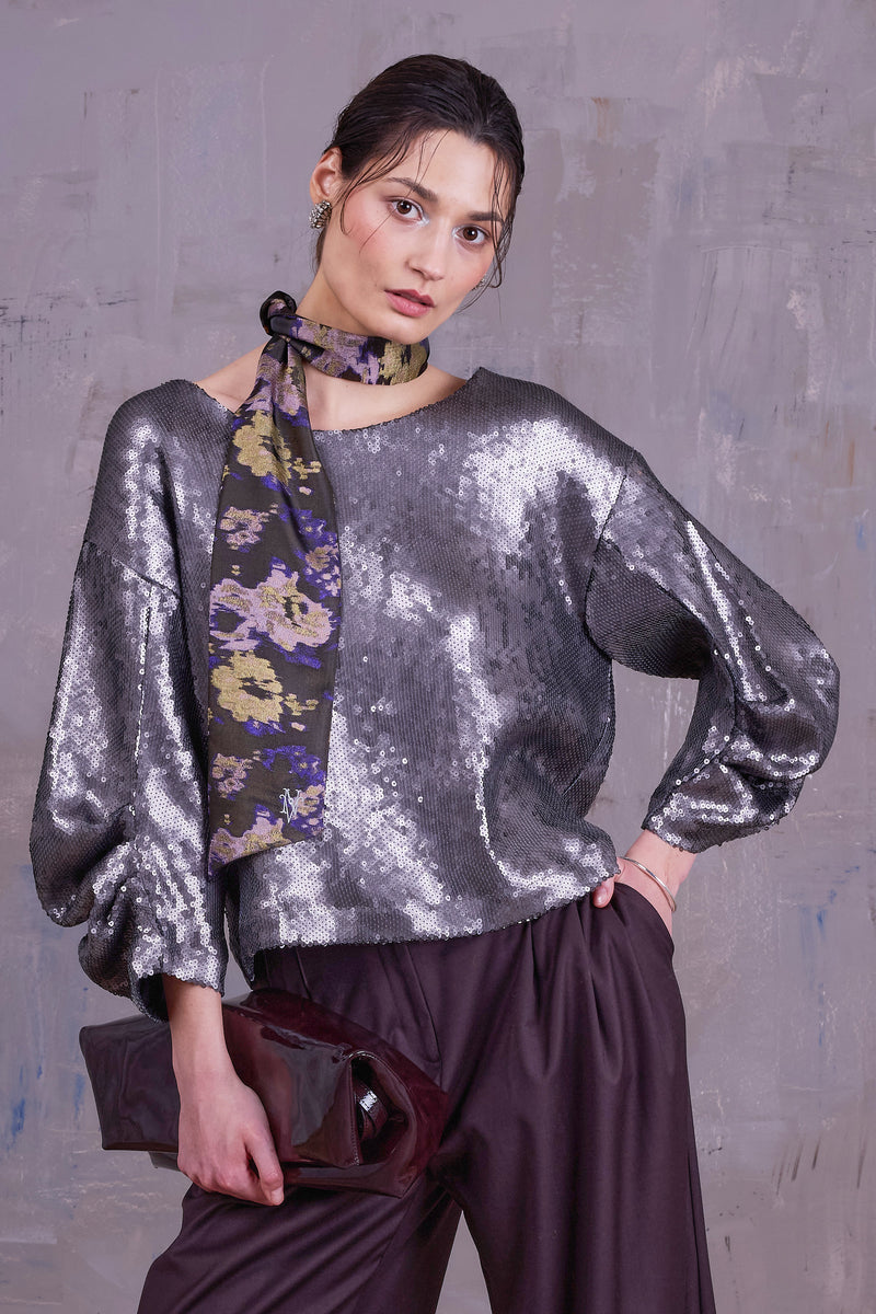 Camille silver sequins blouse