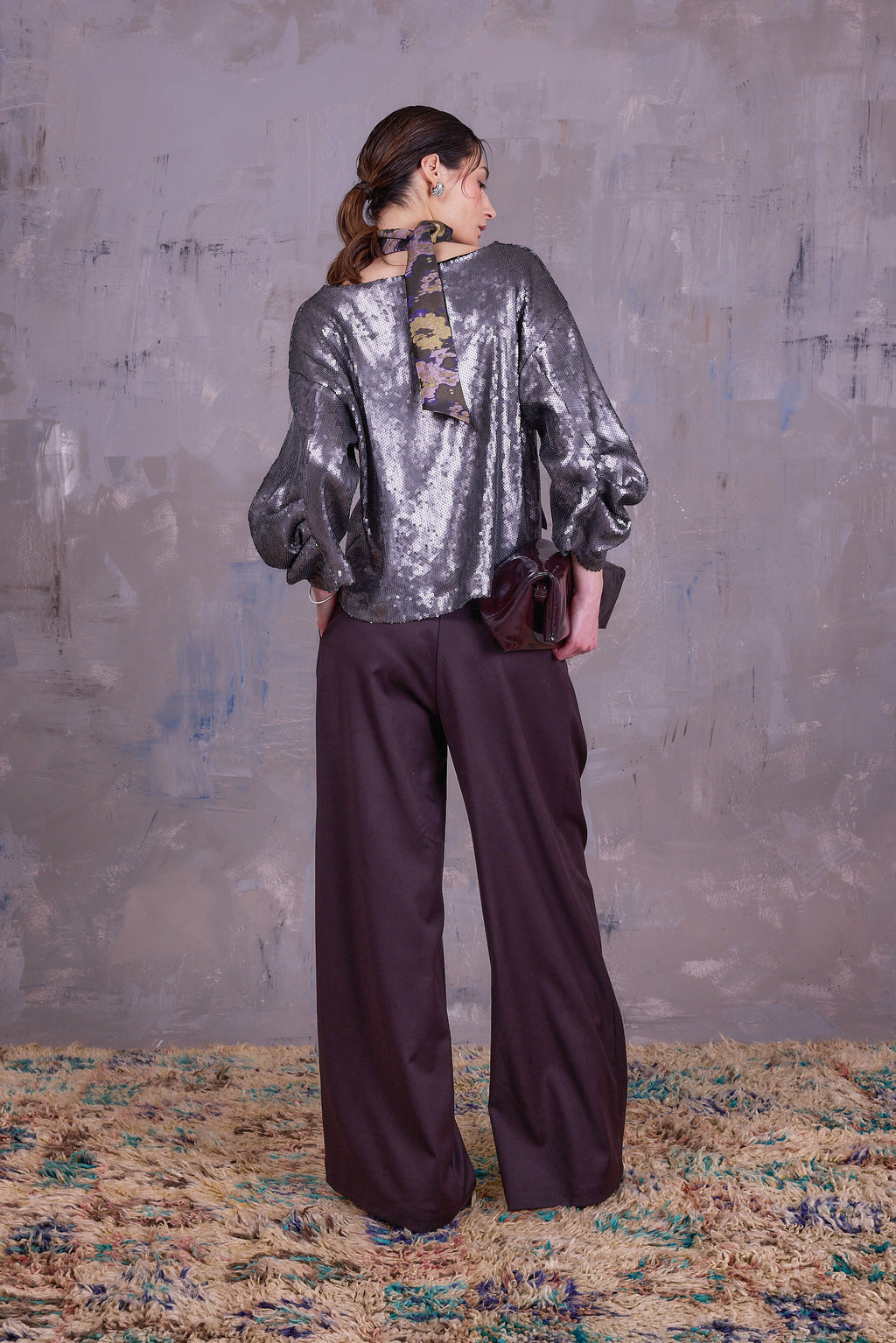 Camille zilveren blouse