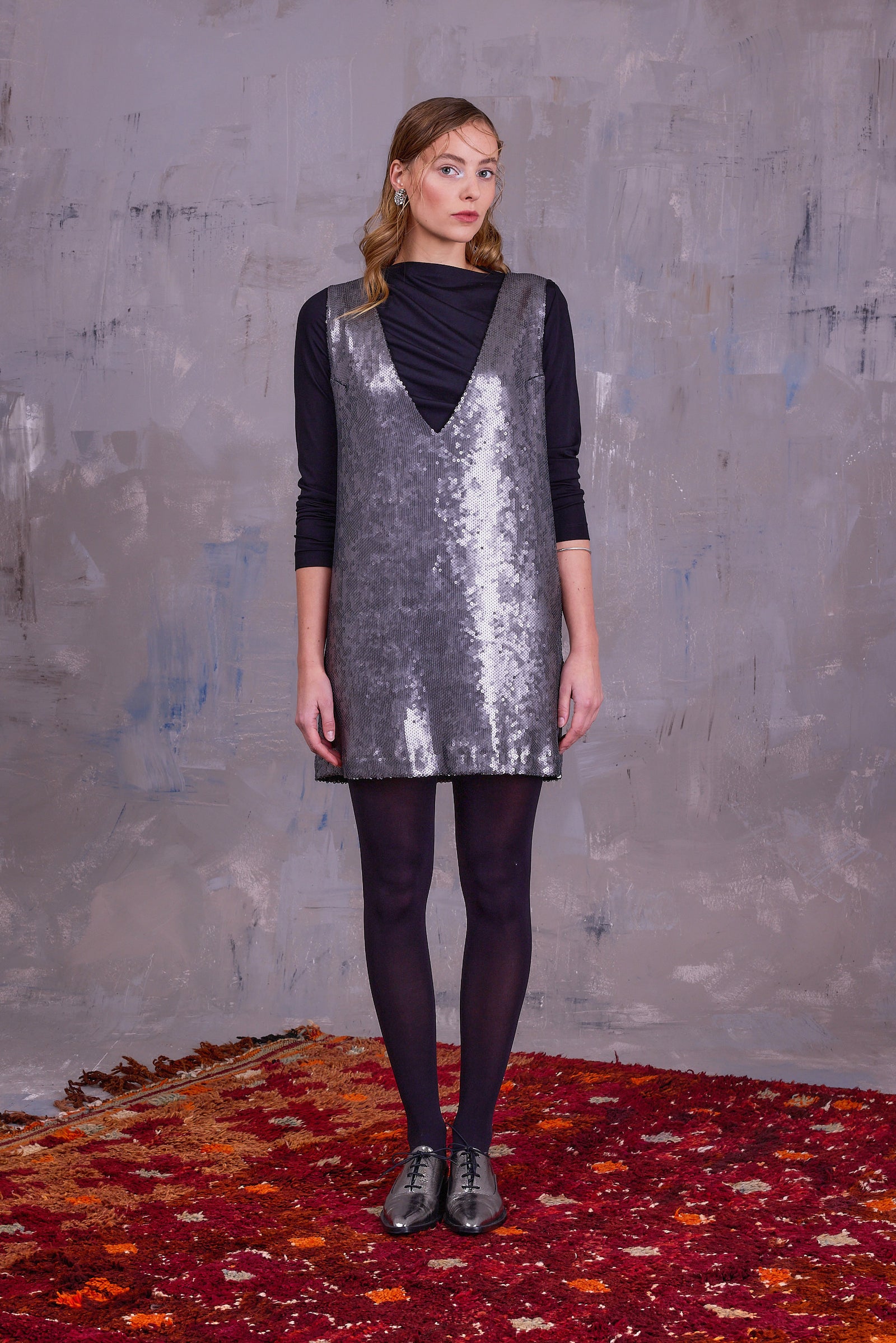 Gemmy silver sequins dress