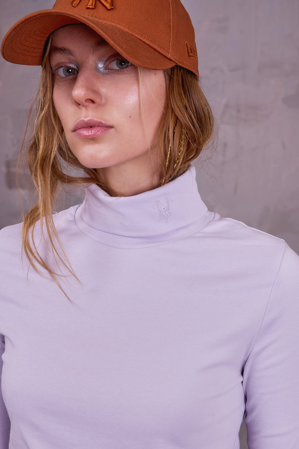 Gisely rolkraag T-shirt in orchid hush