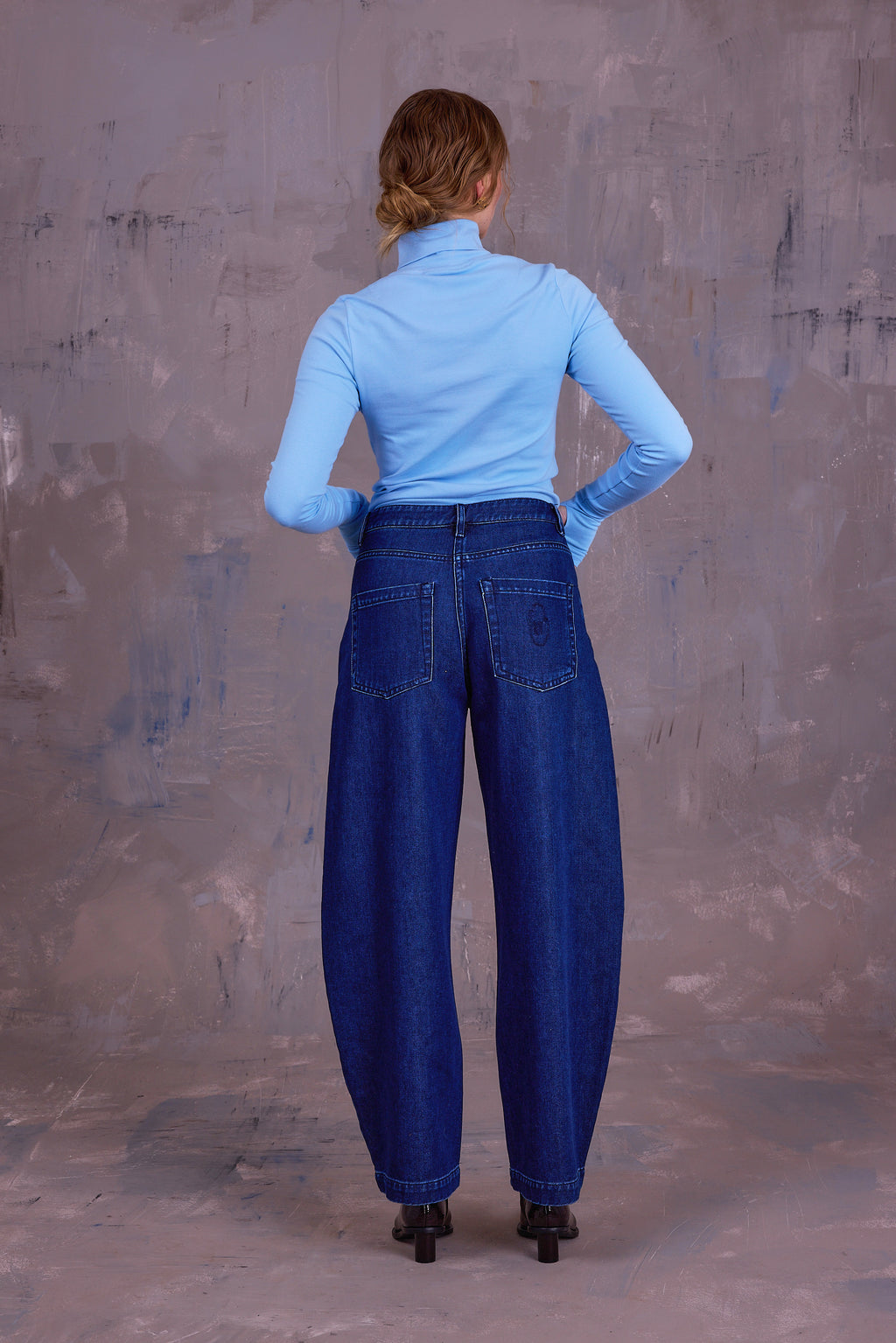 Gisely rolkraag T-shirt in airy blue