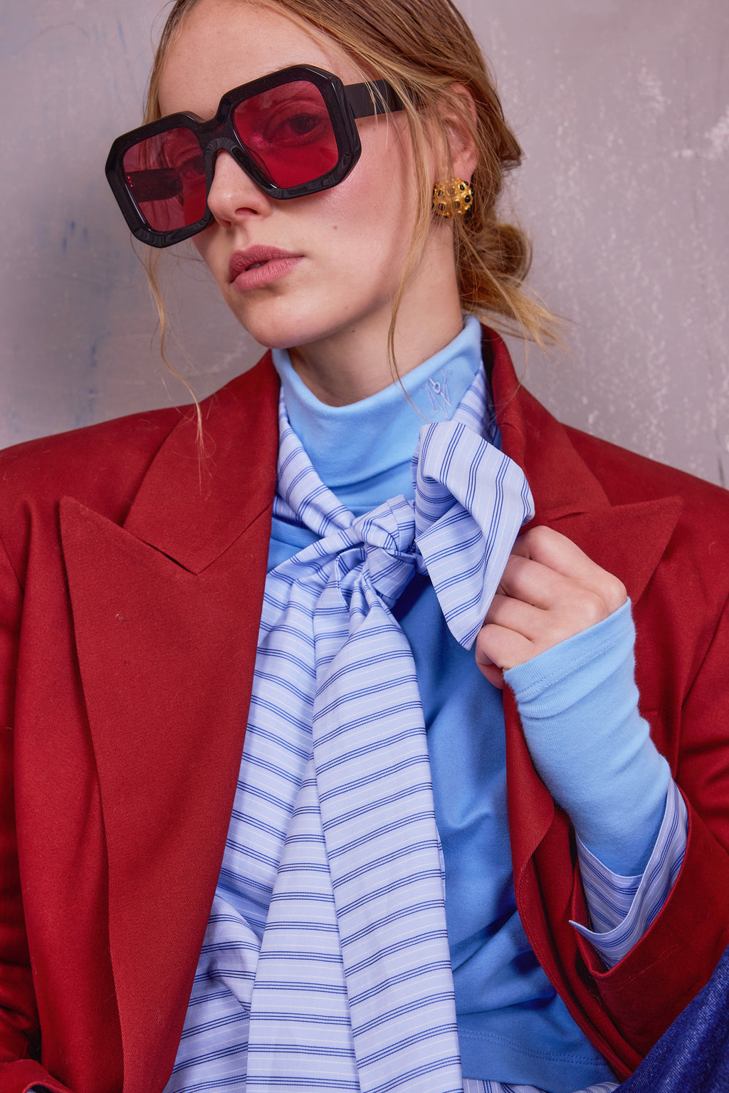 Gisely rolkraag T-shirt in airy blue