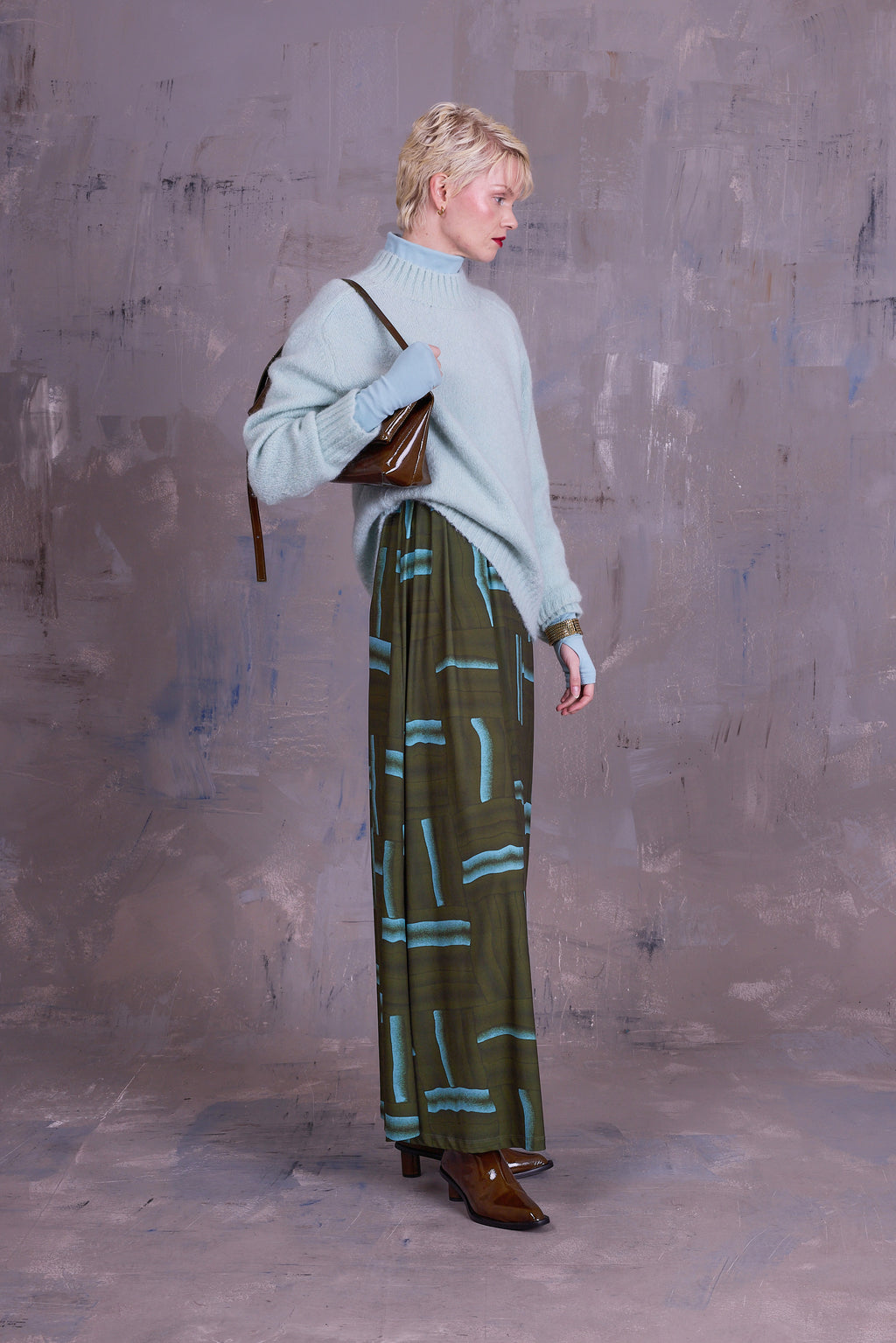 Gisely turtleneck T-shirt in misty sage