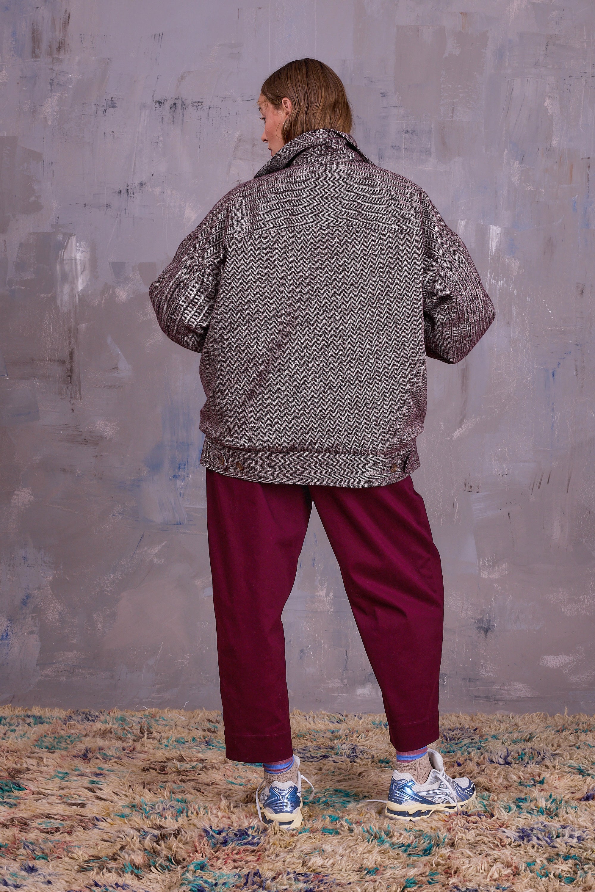 Gerrit jacket in merlot herringbone