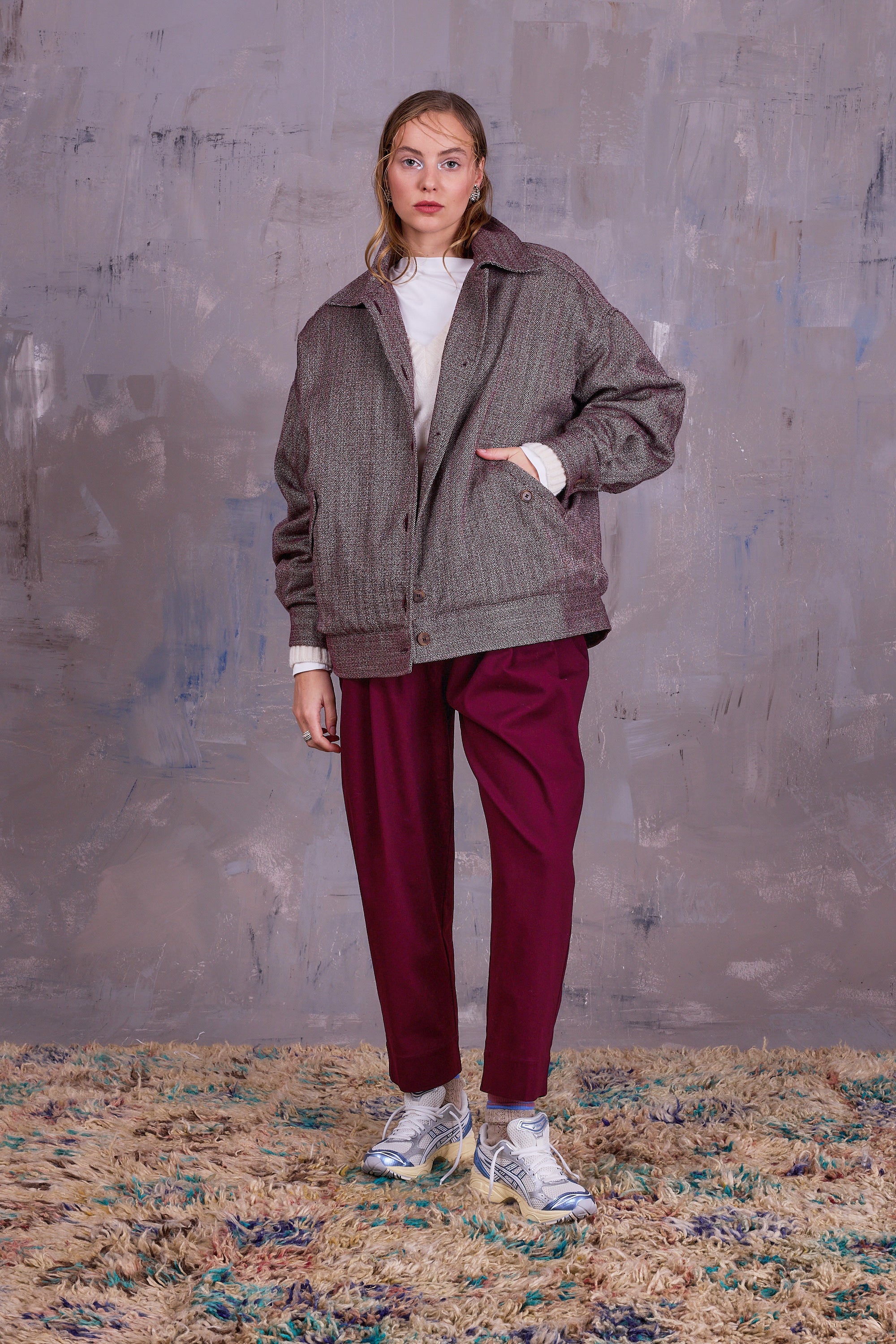 Gerrit jacket in merlot herringbone