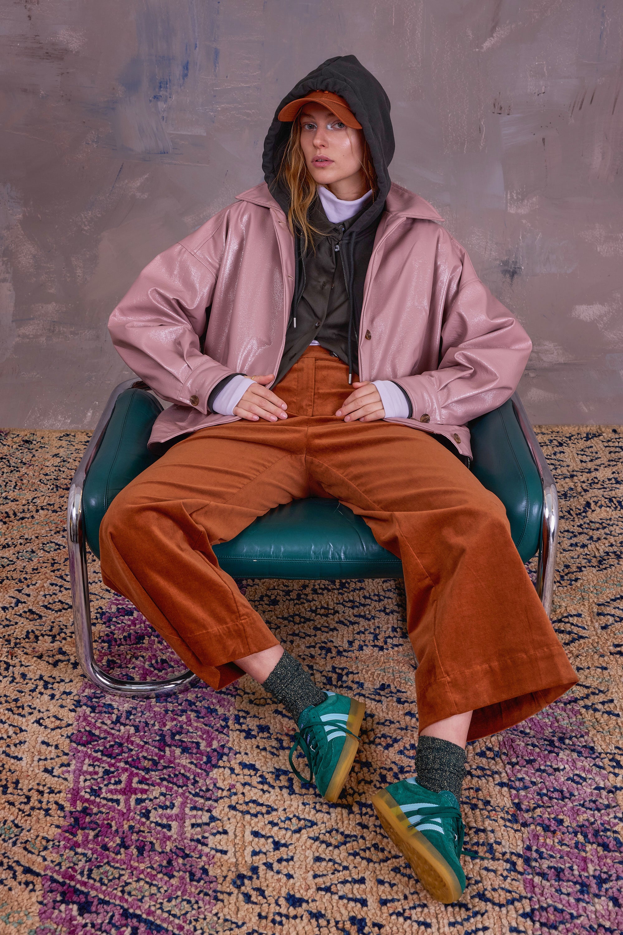 Gerrit jasje in blossom faux leather