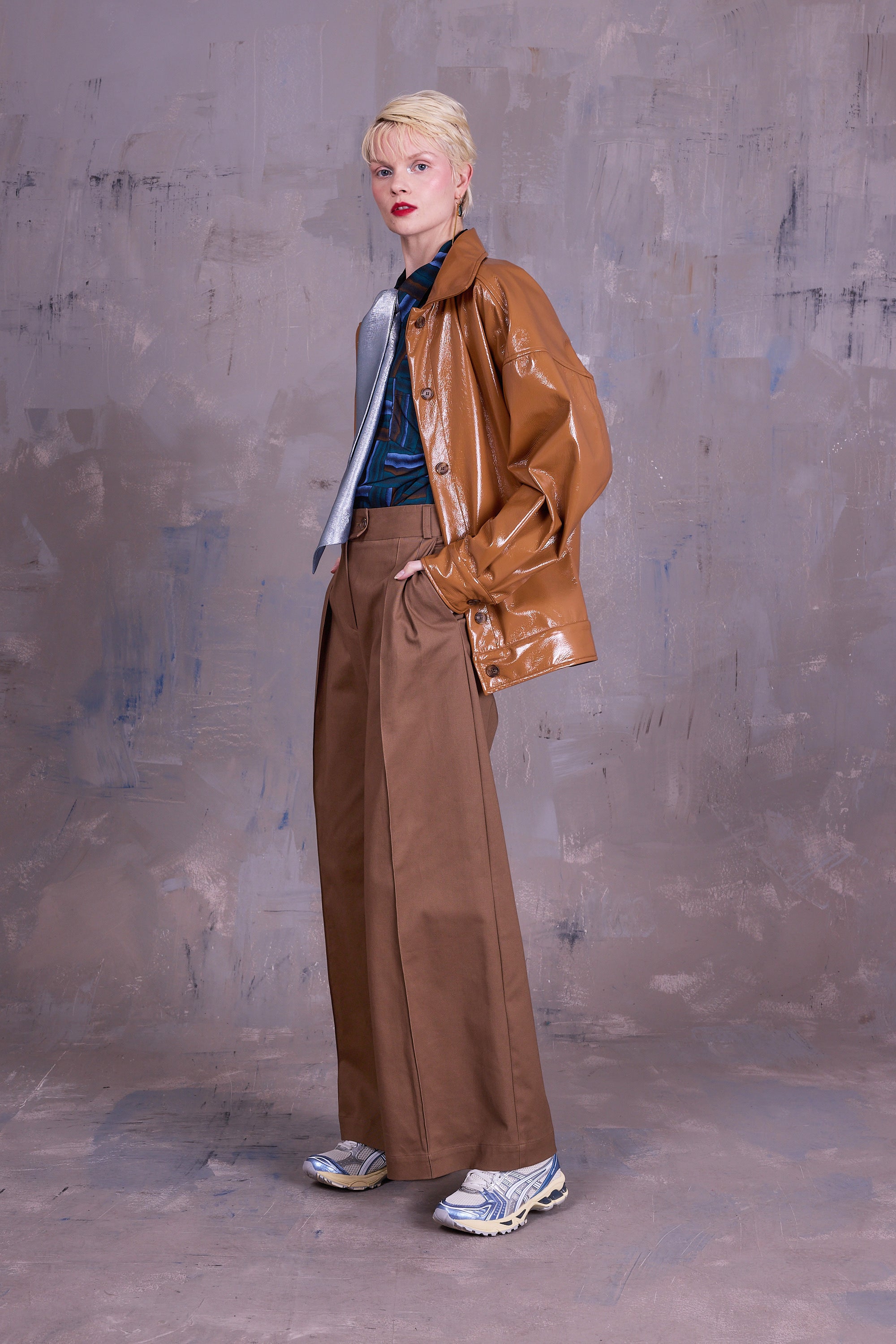 Gerrit jasje in camel faux leather