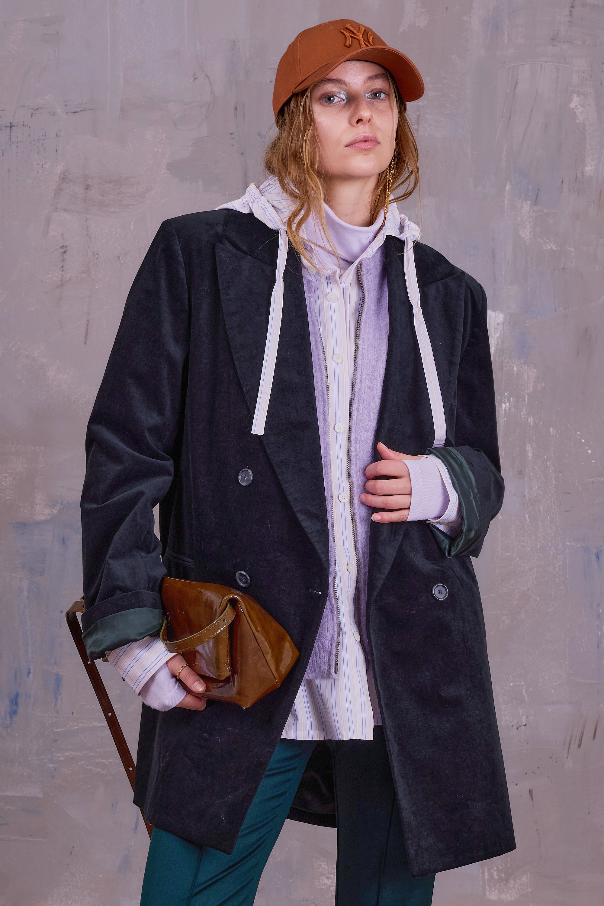 Gaspar jas in black forest velvet