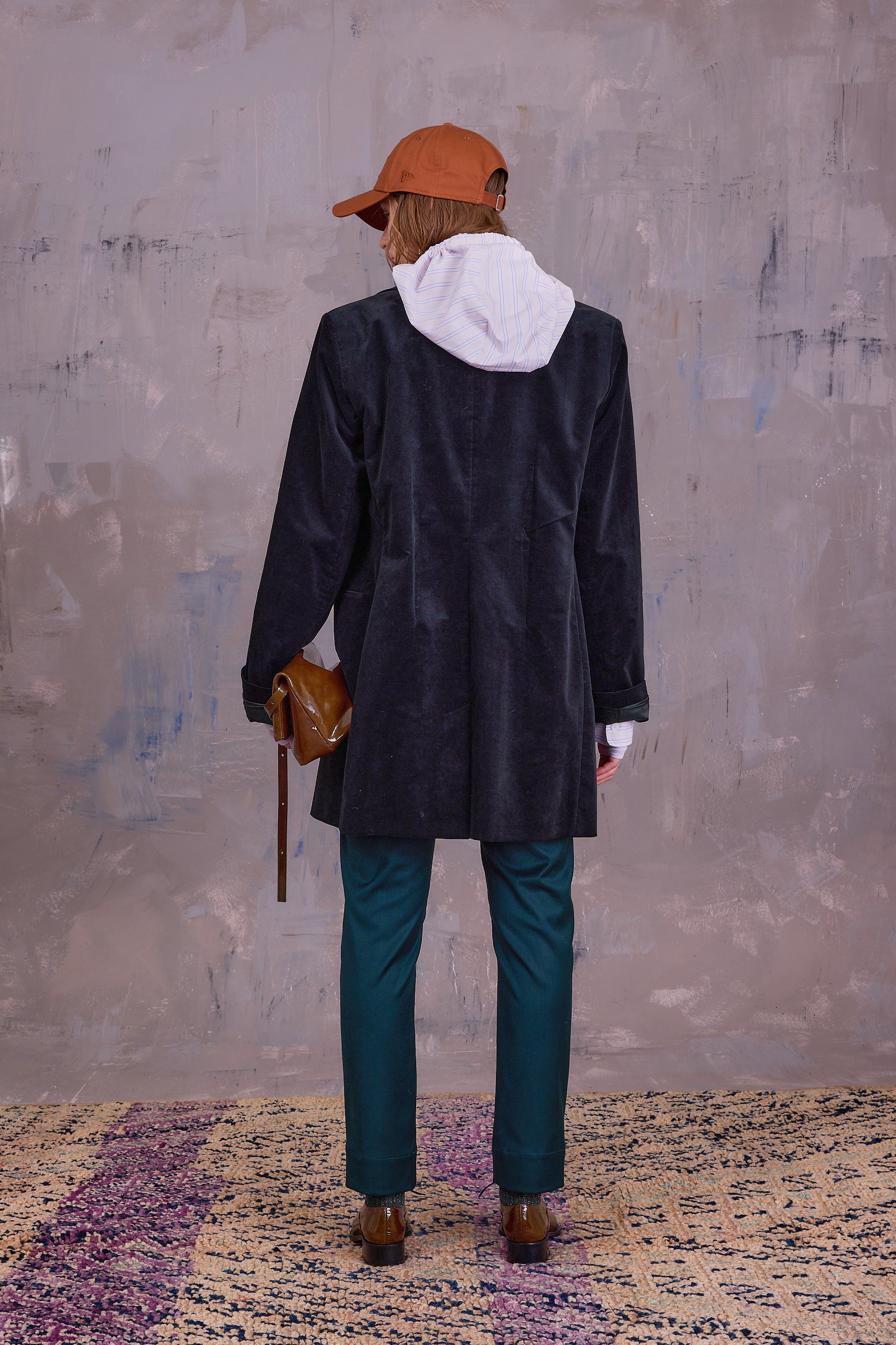 Gaspar jas in black forest velvet