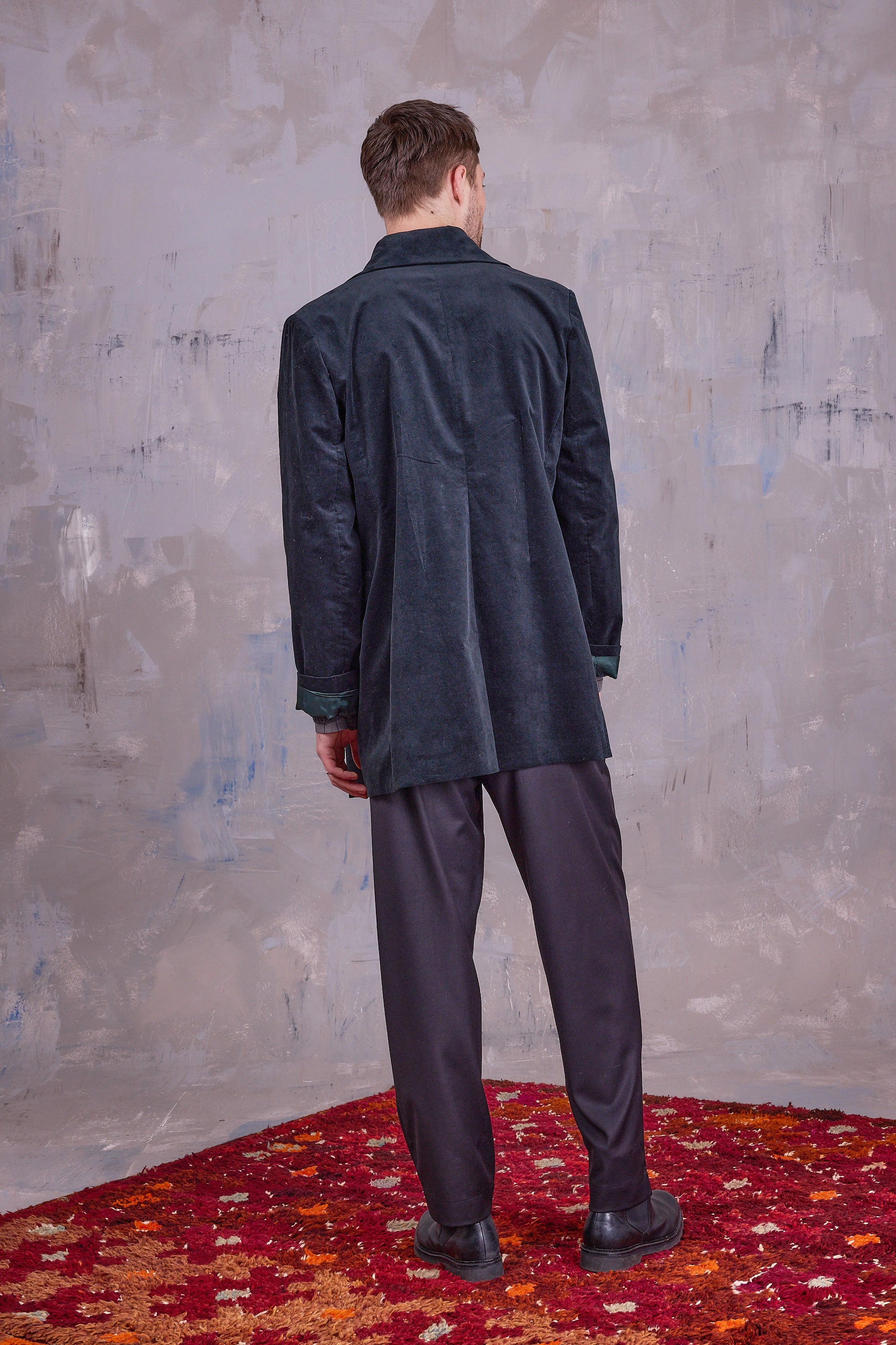 Gaspar jas in black forest velvet