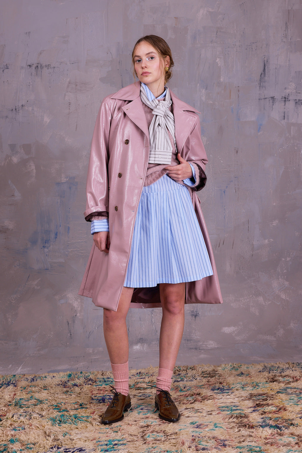 Gianni coat in blossom faux leather