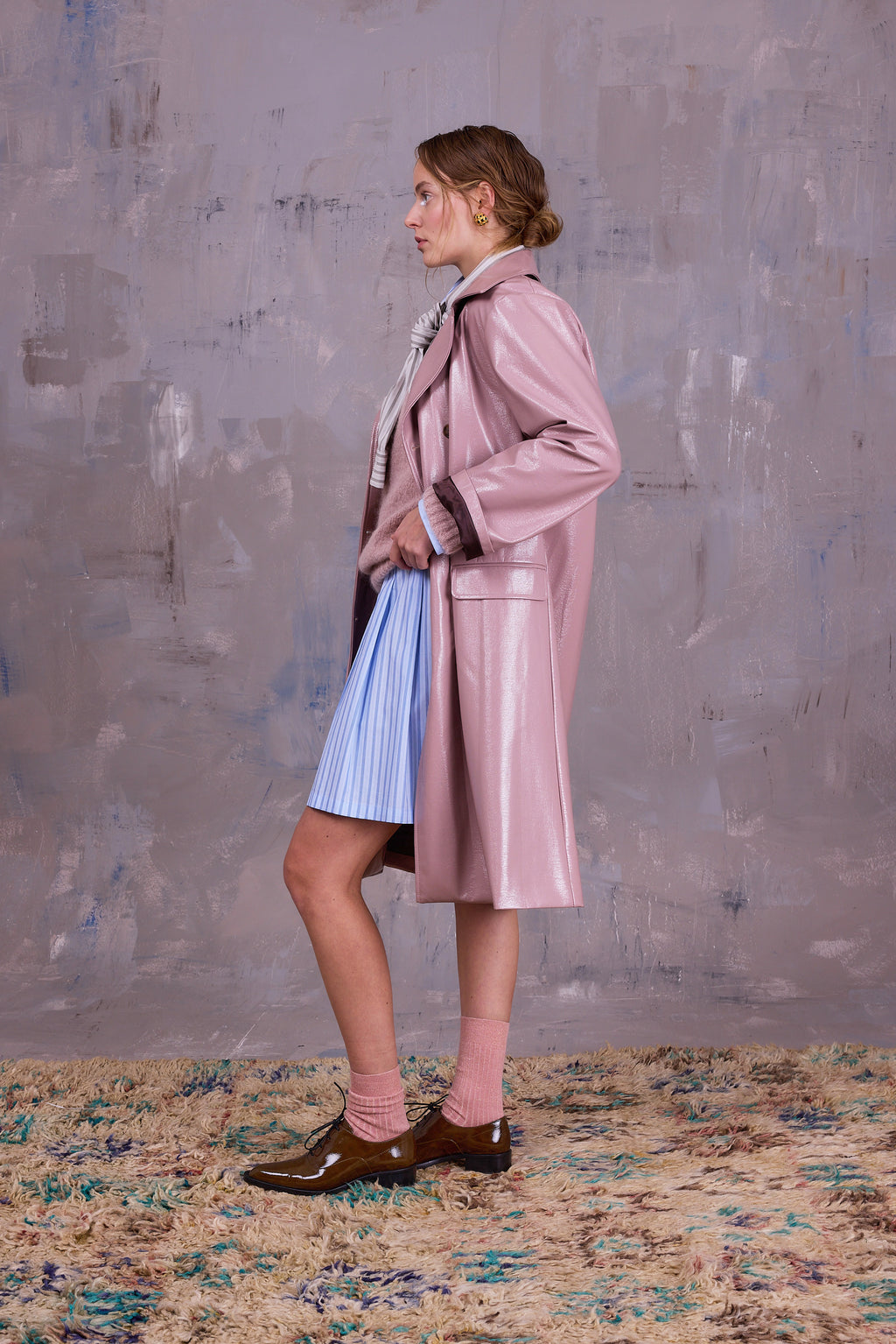 Gianni coat in blossom faux leather