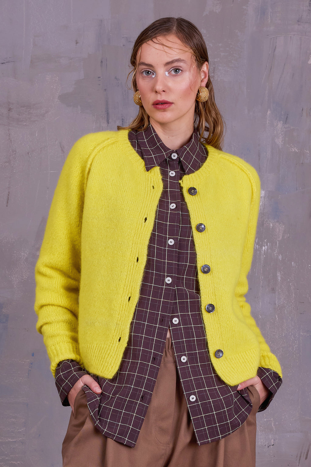 Graz kanariegele cardigan