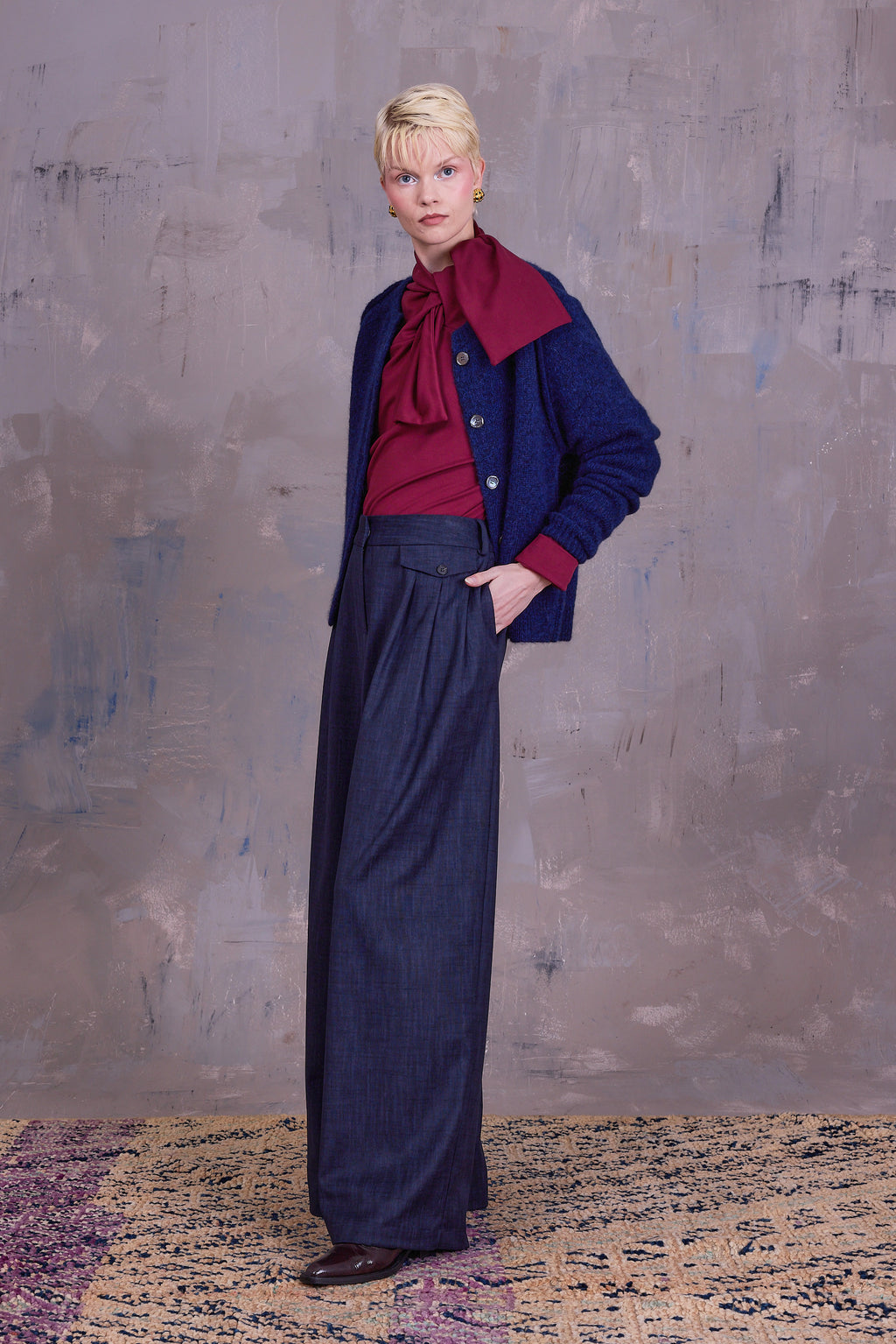 Graz cardigan in  midnight blue