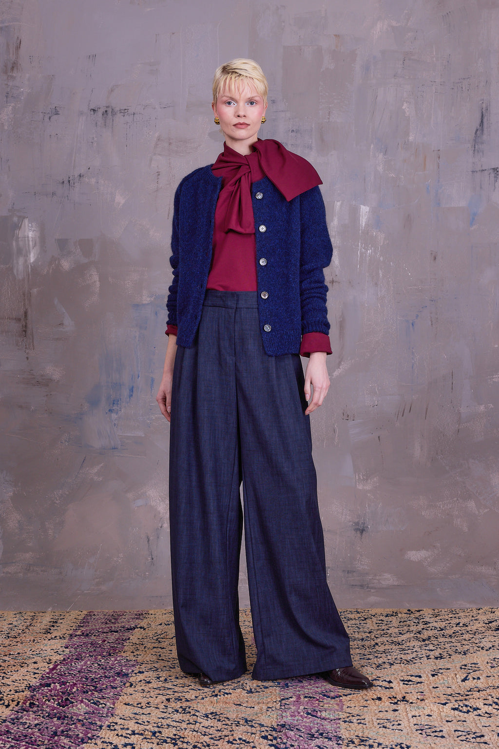 Graz cardigan in  midnight blue