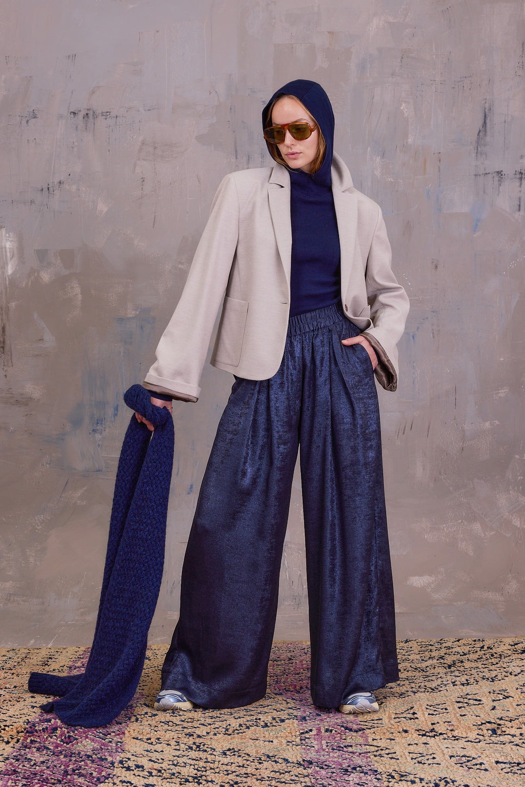 Gabin scarf in midnidght blue