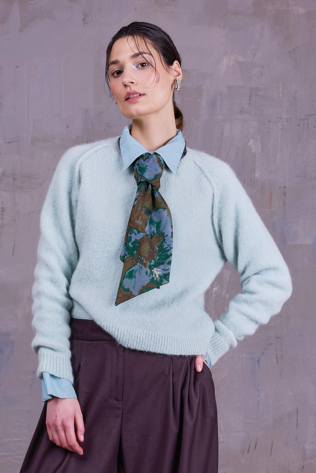 Gilke trui in light aqua